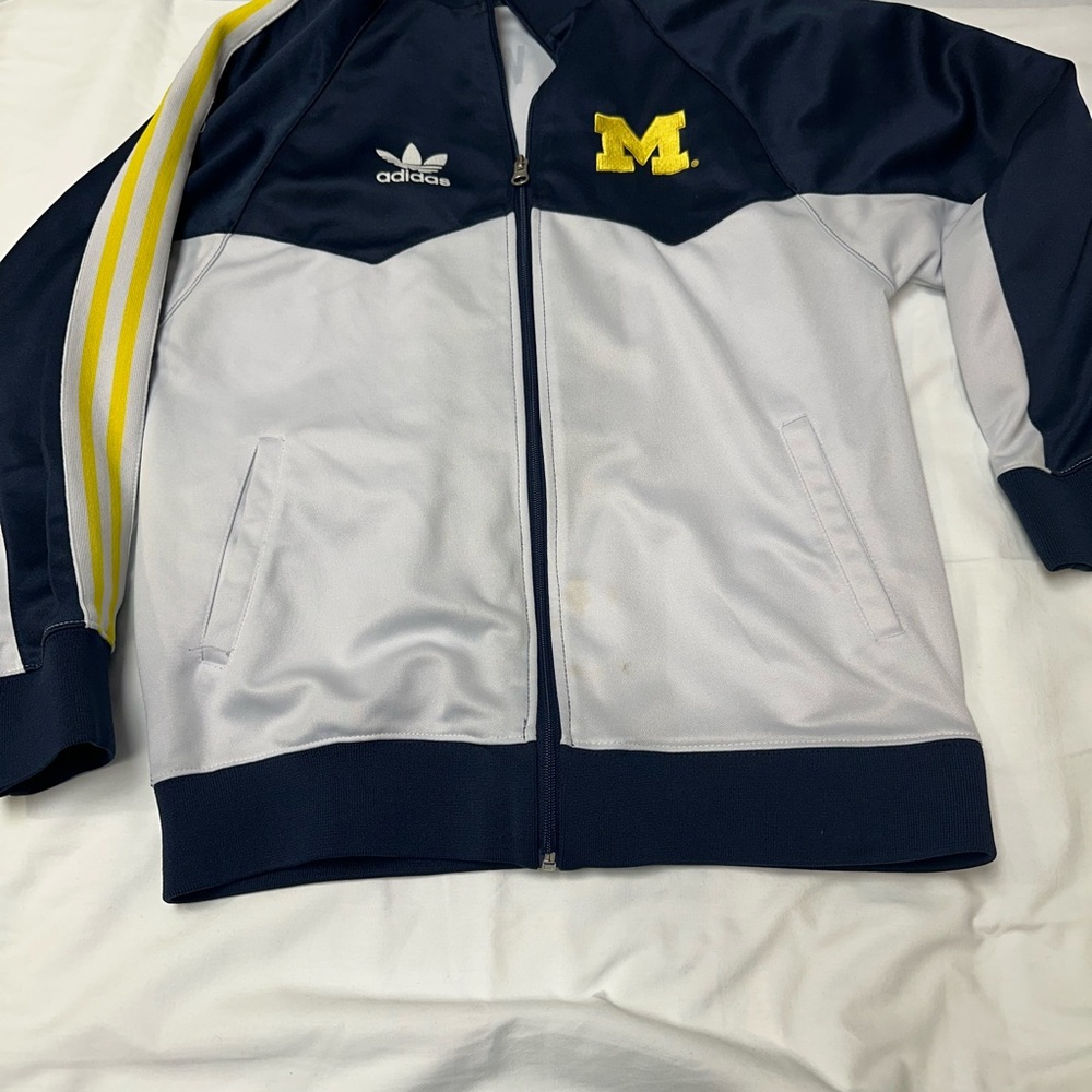 Adidas Navy and White Track Jacket